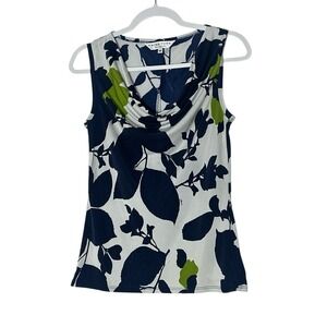 Trina Turk Top Women Medium Silk Blend Floral Sleeveless Stretch Career